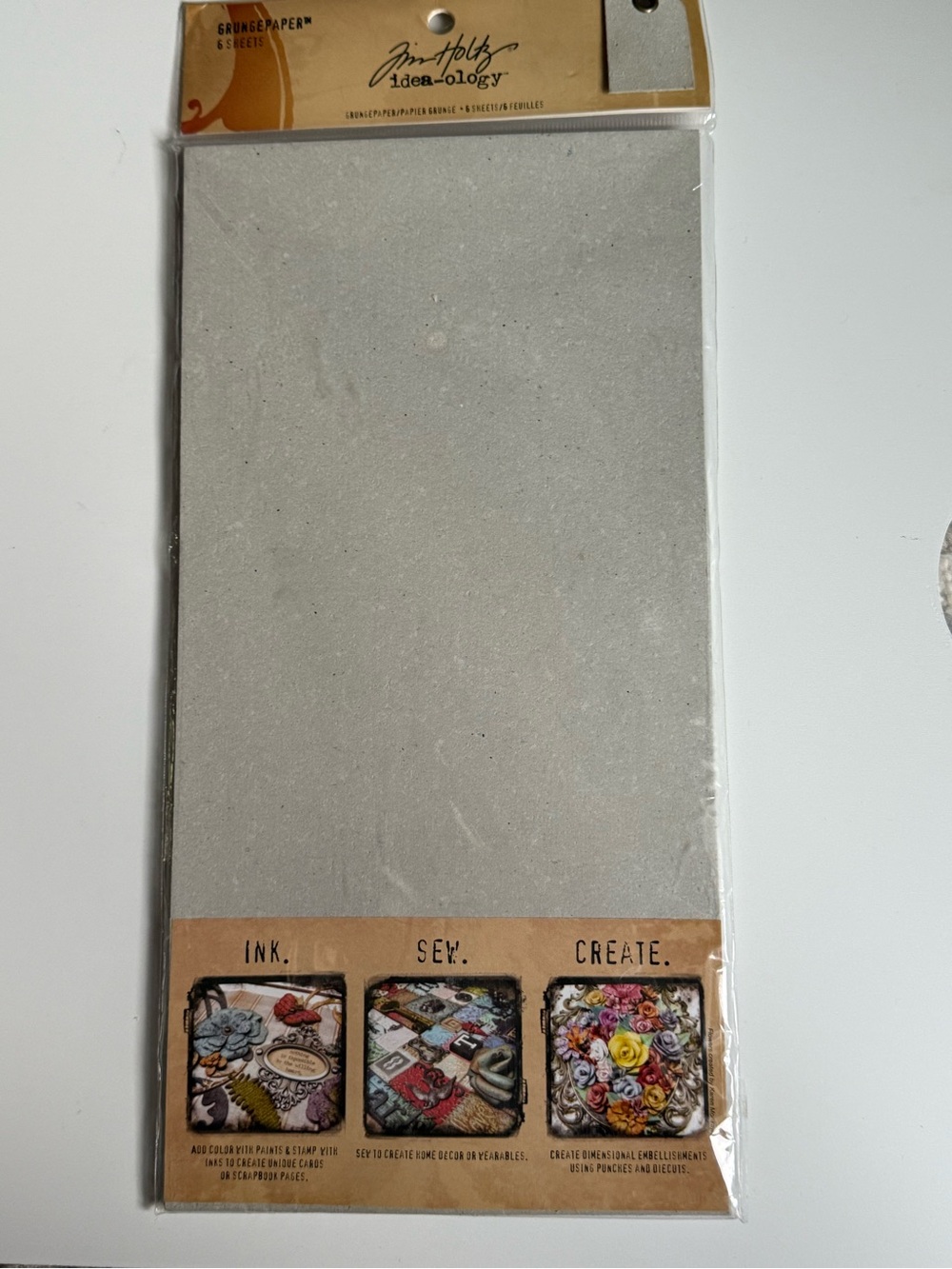 Tim Holtz Idea-ology Grunge Paper Light Gray Size - 6x12 Unopened 6 Sheets